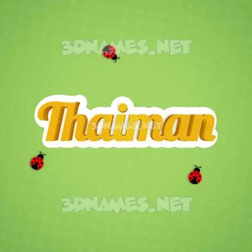 thaiman in Ladybugs style - 3D name wallpaper