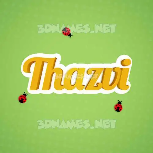 thazvi in Ladybugs style - 3D name wallpaper