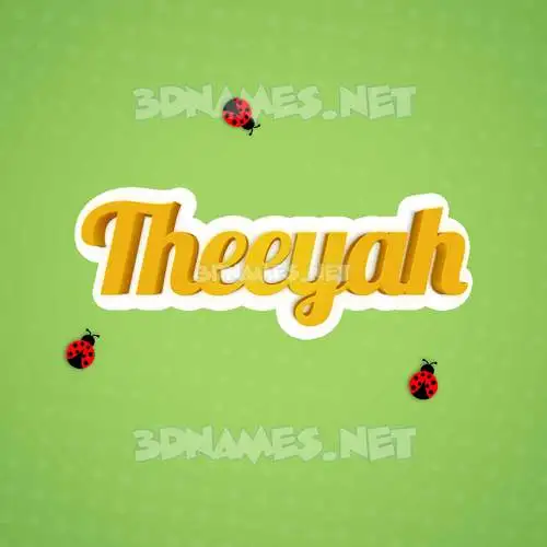 theeyah in Ladybugs style - 3D name wallpaper