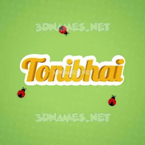 tonibhai in Ladybugs style - 3D name wallpaper