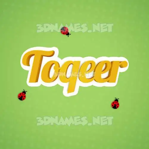 toqeer in Ladybugs style - 3D name wallpaper