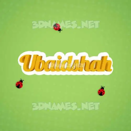 ubaidshah in Ladybugs style - 3D name wallpaper