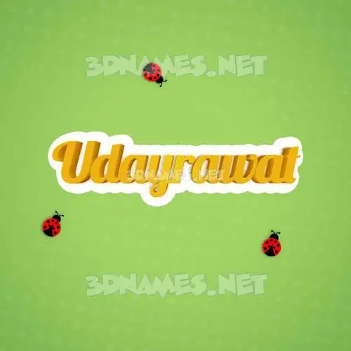 udayrawat in Ladybugs style - 3D name wallpaper