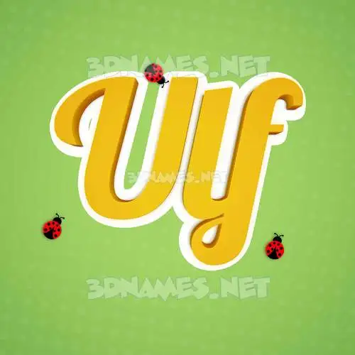 ulf in Ladybugs style - 3D name wallpaper