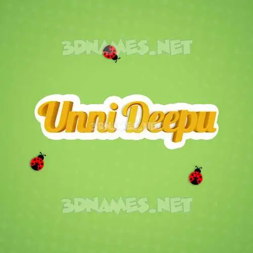 unni deepu in Ladybugs style - 3D name wallpaper