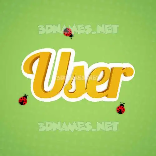 user in Ladybugs style - 3D name wallpaper