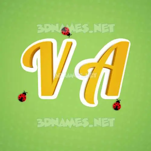 v a in Ladybugs style - 3D name wallpaper