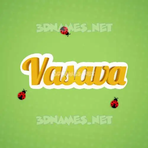 vasava in Ladybugs style - 3D name wallpaper