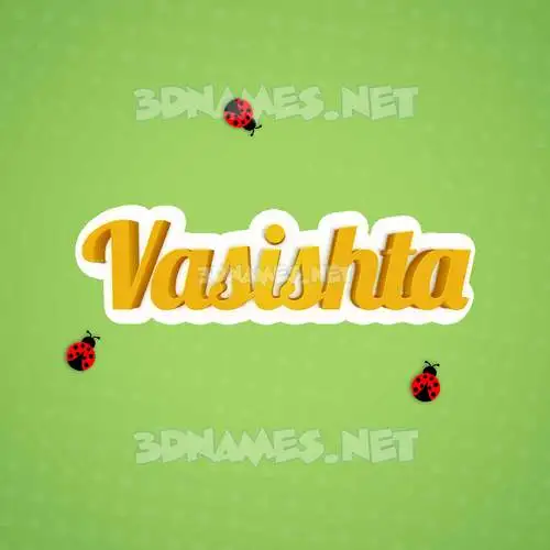 vasishta in Ladybugs style - 3D name wallpaper