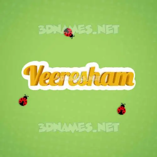 veeresham in Ladybugs style - 3D name wallpaper