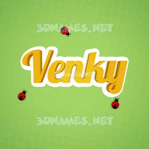 venky in Ladybugs style - 3D name wallpaper
