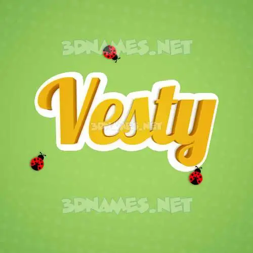 vesty in Ladybugs style - 3D name wallpaper