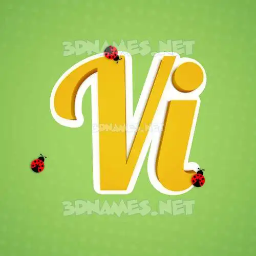 vi in Ladybugs style - 3D name wallpaper