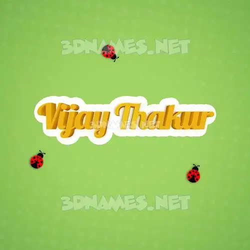 vijay thakur in Ladybugs style - 3D name wallpaper