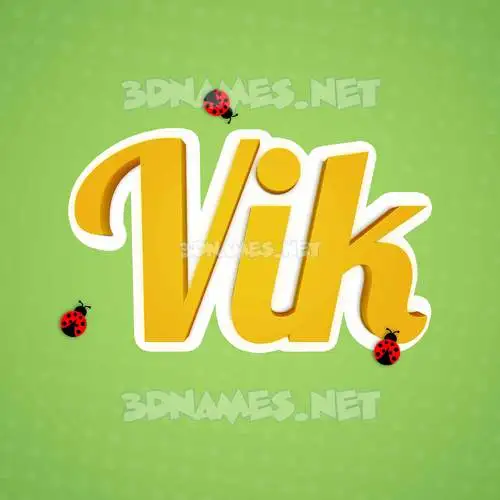 vik in Ladybugs style - 3D name wallpaper vik in Ladybugs style - 3D name wallpaper