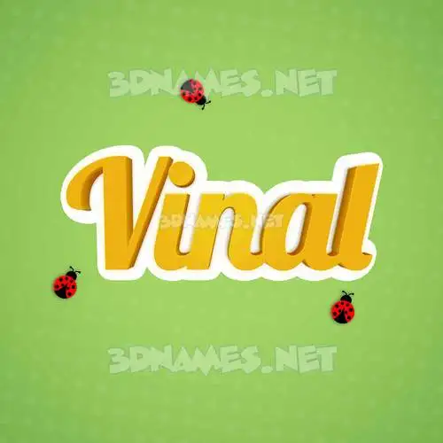 vinal in Ladybugs style - 3D name wallpaper vinal in Ladybugs style - 3D name wallpaper