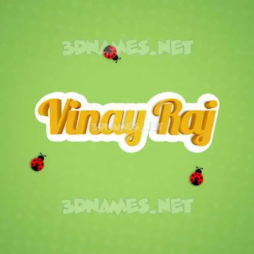vinay raj in Ladybugs style - 3D name wallpaper