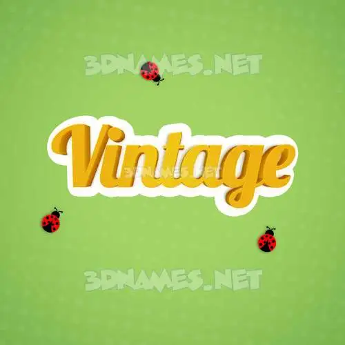 vintage in Ladybugs style - 3D name wallpaper vintage in Ladybugs style - 3D name wallpaper