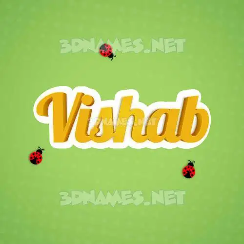 vishab in Ladybugs style - 3D name wallpaper