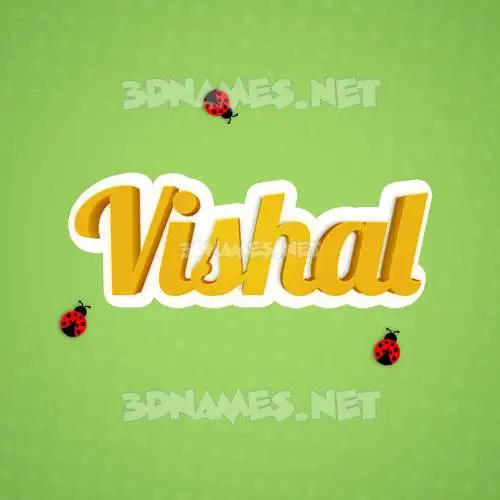 vishal in Ladybugs style - 3D name wallpaper