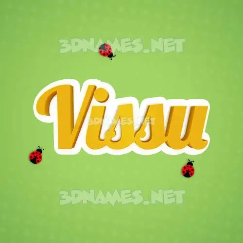vissu in Ladybugs style - 3D name wallpaper vissu in Ladybugs style - 3D name wallpaper