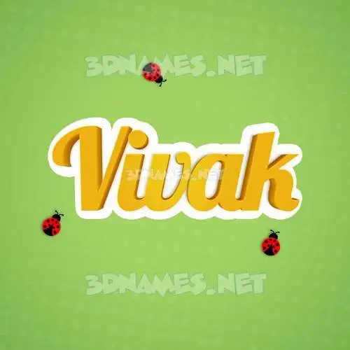 vivak in Ladybugs style - 3D name wallpaper