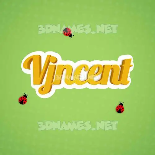 vjncent in Ladybugs style - 3D name wallpaper vjncent in Ladybugs style - 3D name wallpaper
