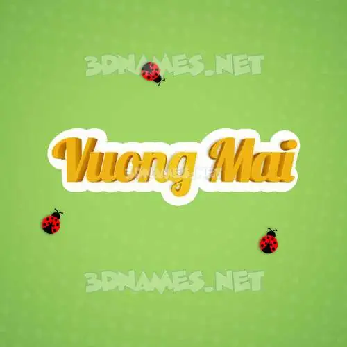 vuong mai in Ladybugs style - 3D name wallpaper vuong mai in Ladybugs style - 3D name wallpaper