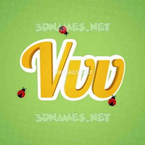 vvv in Ladybugs style - 3D name wallpaper vvv in Ladybugs style - 3D name wallpaper
