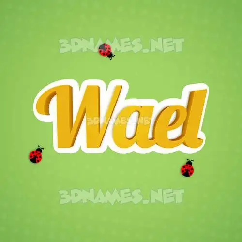 wael in Ladybugs style - 3D name wallpaper