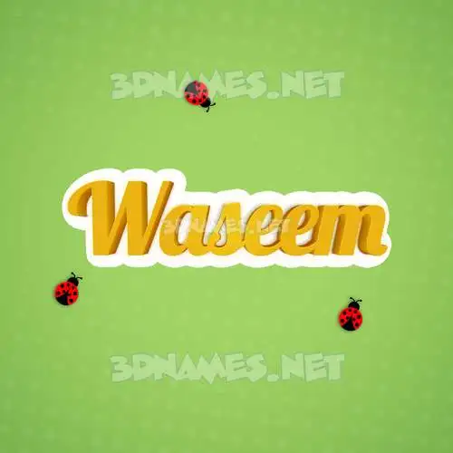 waseem in Ladybugs style - 3D name wallpaper