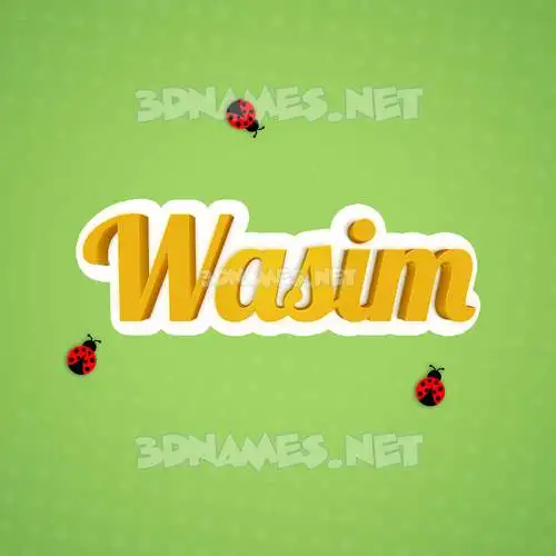 wasim in Ladybugs style - 3D name wallpaper