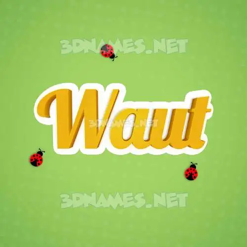 waut in Ladybugs style - 3D name wallpaper
