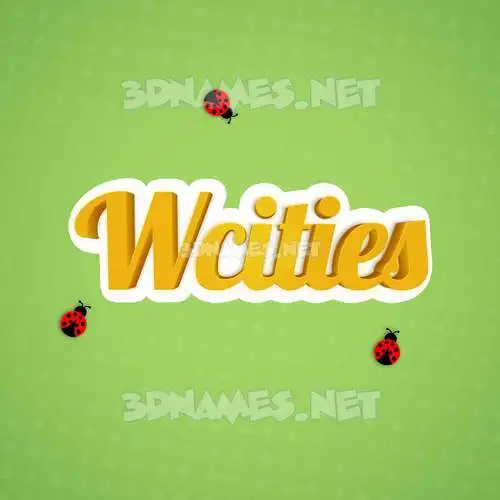 wcities in Ladybugs style - 3D name wallpaper