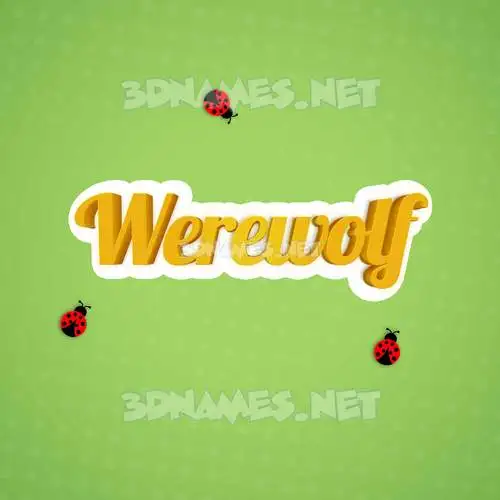 werewolf in Ladybugs style - 3D name wallpaper