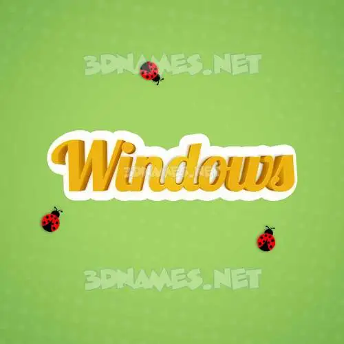 windows in Ladybugs style - 3D name wallpaper windows in Ladybugs style - 3D name wallpaper