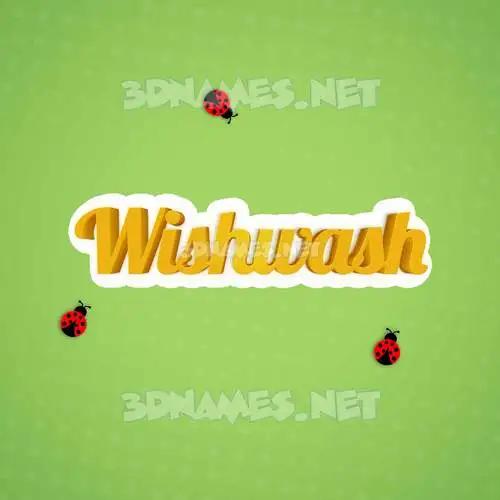 wishwash in Ladybugs style - 3D name wallpaper wishwash in Ladybugs style - 3D name wallpaper