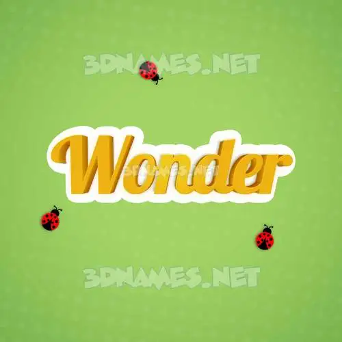 wonder in Ladybugs style - 3D name wallpaper