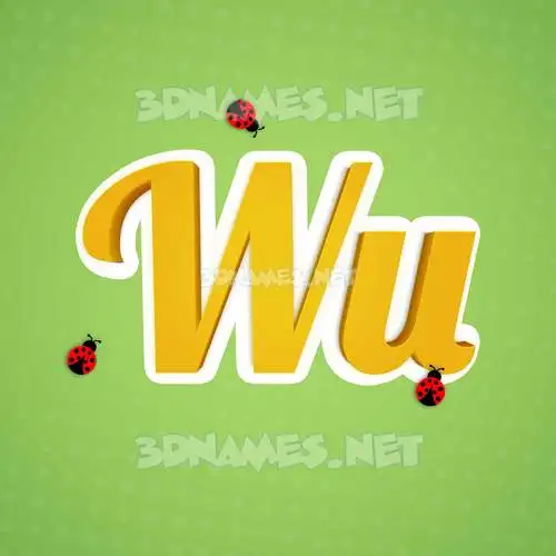 wu in Ladybugs style - 3D name wallpaper
