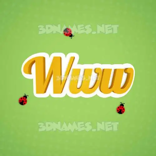 www in Ladybugs style - 3D name wallpaper