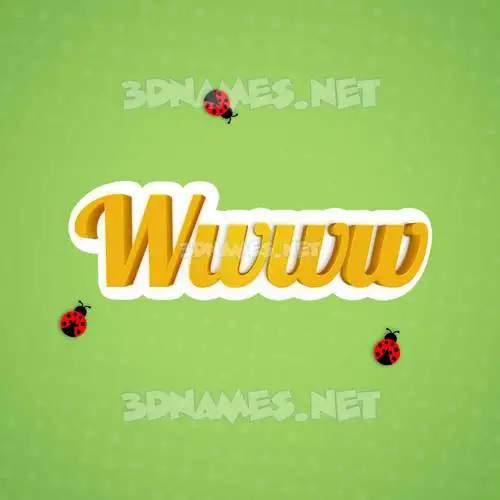 wwww in Ladybugs style - 3D name wallpaper wwww in Ladybugs style - 3D name wallpaper