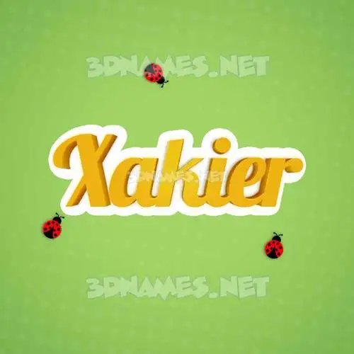 xakier in Ladybugs style - 3D name wallpaper