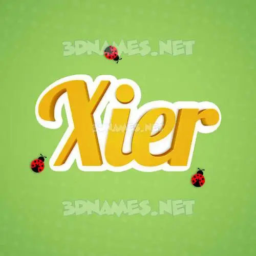 xier in Ladybugs style - 3D name wallpaper