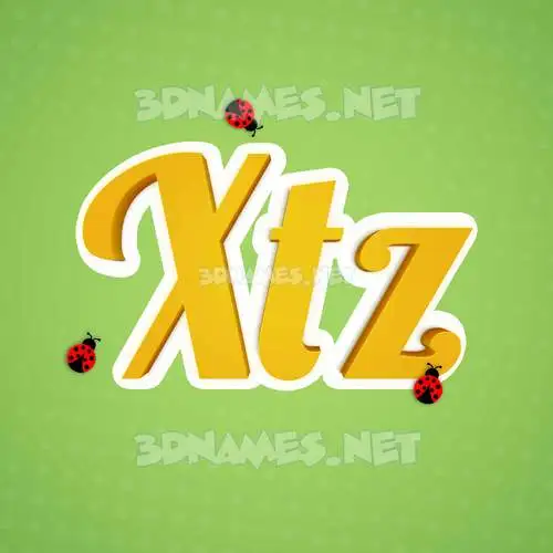 xtz in Ladybugs style - 3D name wallpaper
