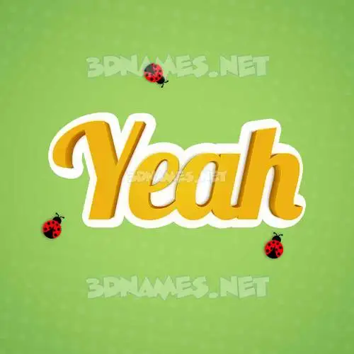 yeah in Ladybugs style - 3D name wallpaper yeah in Ladybugs style - 3D name wallpaper
