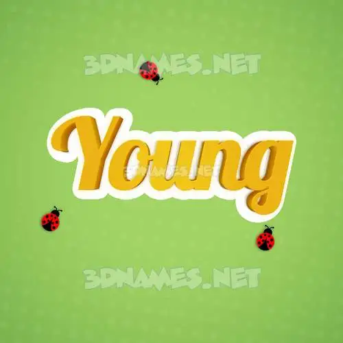 young in Ladybugs style - 3D name wallpaper young in Ladybugs style - 3D name wallpaper