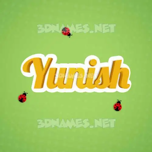 yunish in Ladybugs style - 3D name wallpaper