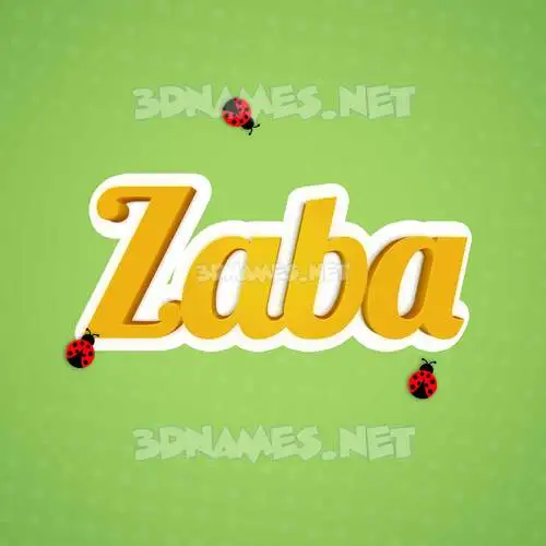 zaba in Ladybugs style - 3D name wallpaper