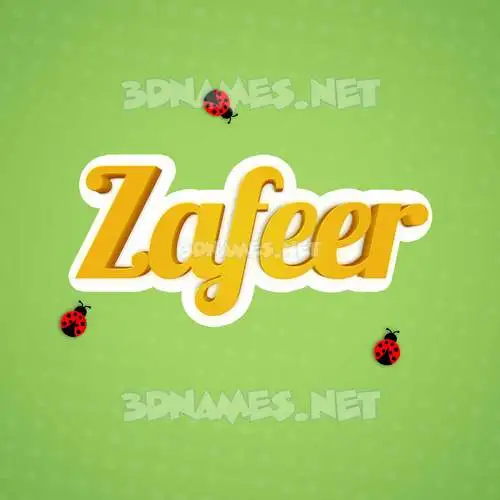 zafeer in Ladybugs style - 3D name wallpaper
