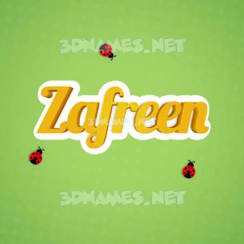 zafreen in Ladybugs style - 3D name wallpaper